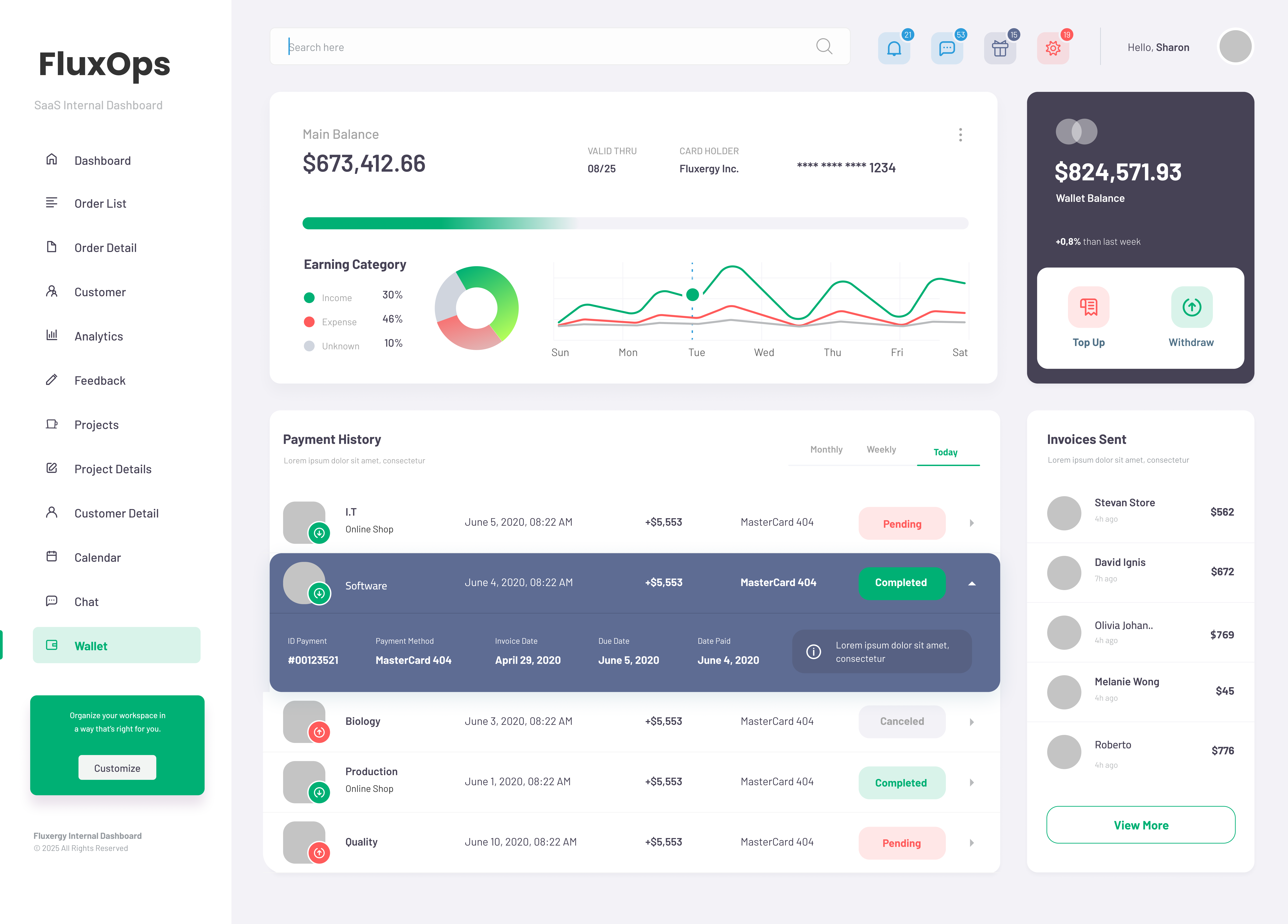 FluxOps Wallet Interface