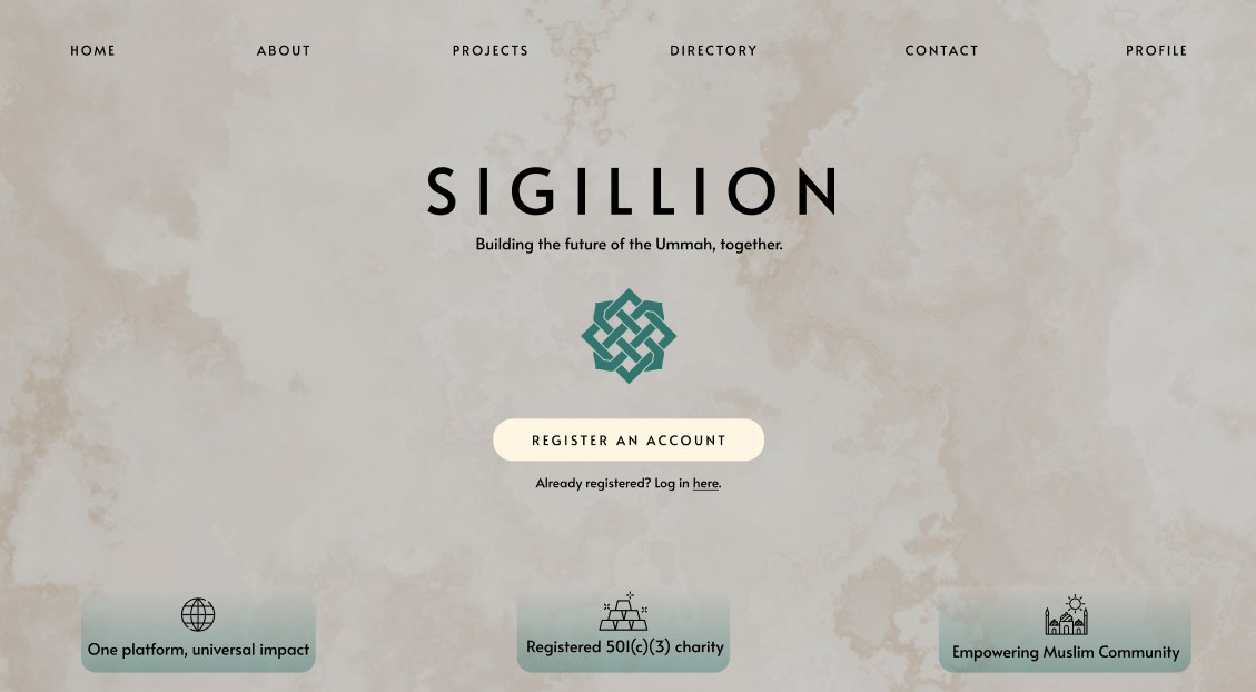 Sigillion Initial Mockup Design